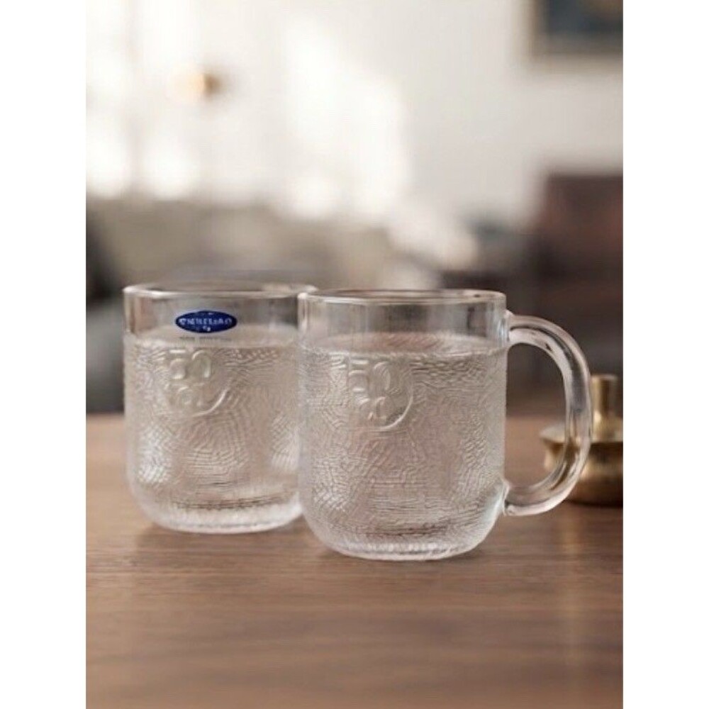 VTG Nuutajärvi Finland 50 cl Textured Glass Beer Mugs Steins Barware Set of 2